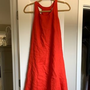 Banana Republic lined linen bright orange red